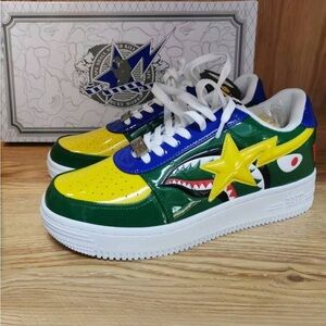 Bape Sneakers in Yellow, Green, and Blue